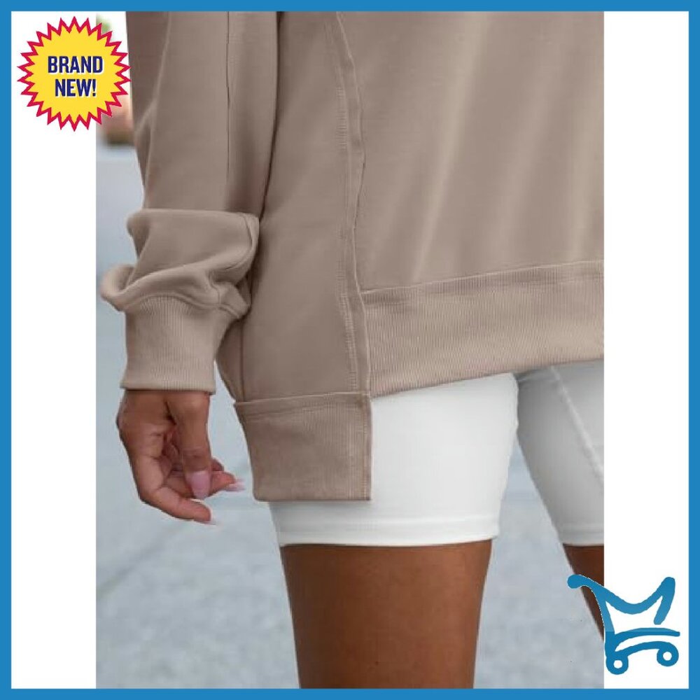 Oversized V-Neck Sweatshirt, Patchwork Design, Lo… - image 7